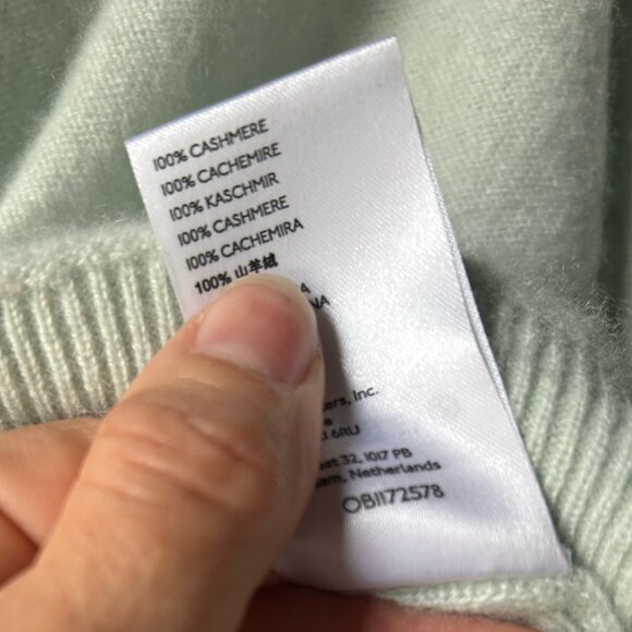 Pilcro Alani 100% Cashmere Funnel Neck Sweater Spring Green SM (Storied Series) - Picture 7 of 7